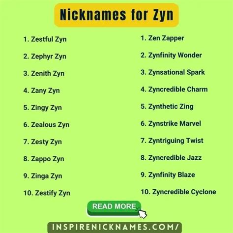 Zyn nicknames. Things To Know About Zyn nicknames. 